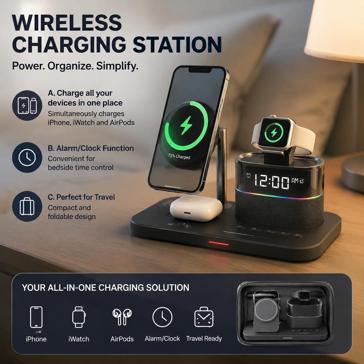 Magnetic Wireless Charging Sta - Office Technology ulasan dan harga