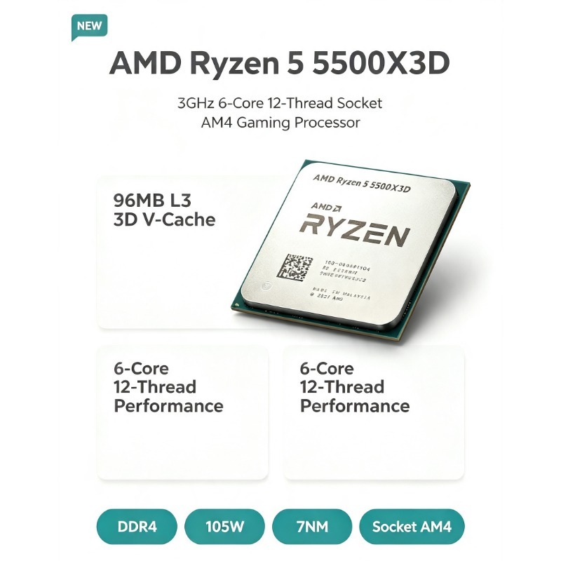 AMD Ryzen 5 5500X3D Gaming CPU - Amd Cpu Ryzen 5 ulasan dan harga