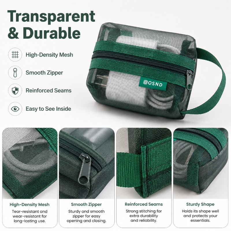 6PCS Mesh Tech Organizer Pouch - Office Tech Bag ulasan dan harga