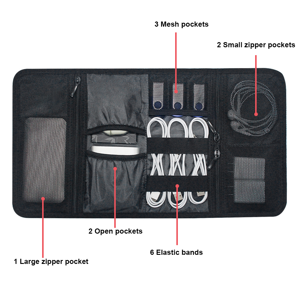 Tech Organizer Bag Cable Stora - Office Tech Bag ulasan dan harga